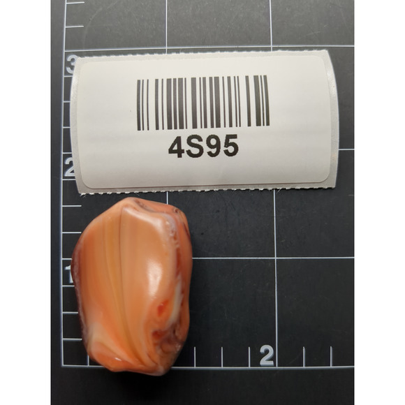 Carmel Coffee Cranberry Swirl Art Glass Pocket Stone Slag Tumbled Cullet #4S95 - Picture 6 of 6